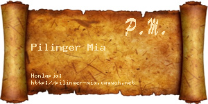 Pilinger Mia névjegykártya
